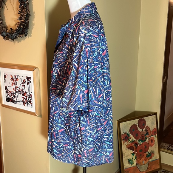 Vtg 90s KAHALA HAWAIIAN ISLANDS sz XXL Fish Lure ButtonFront Cotton Hawaii USA - Picture 8 of 16